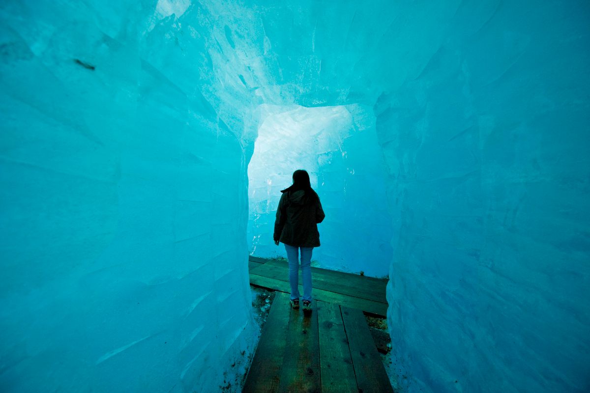 Glaciers regularly fluctuate with seasons, and the ice tunnel gets shorter as the summer stretches into fall.