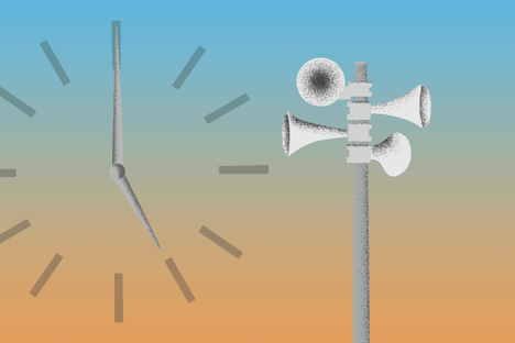 The "5 pm chime" can include music, civic announcements, and more. 