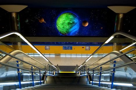 The mural  "Planeta Arganzuela" 