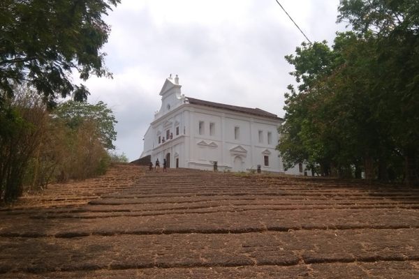 The steps leading up to the church on the hill