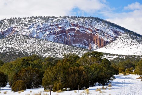Red Mountain during winter. 