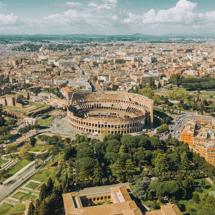 An arial view of Rome.