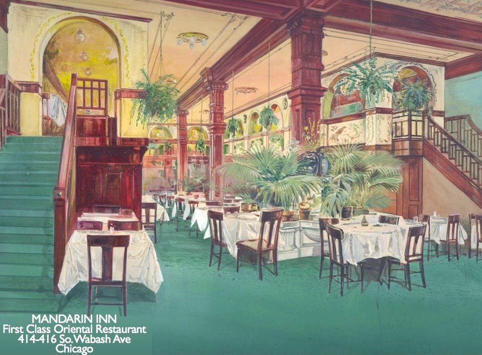 An ad showcasing the lavishly decorated interior of the Mandarin Inn.