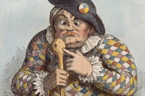 An 1819 etching of Sarah "Crazy Sally" Mapp, based on an earlier caricature.