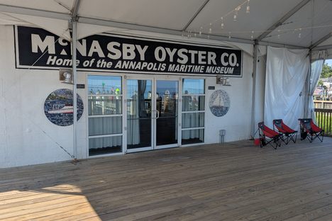 Rear deck and back door to the Annapolis Maritime Museum 