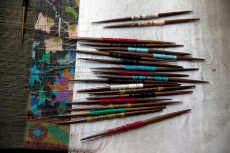 These special wooden needles are used to make Kani shawls.