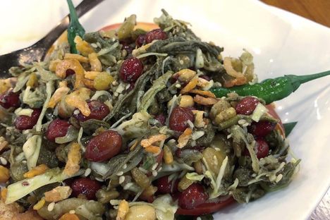 Caffeinated salad—how efficient.