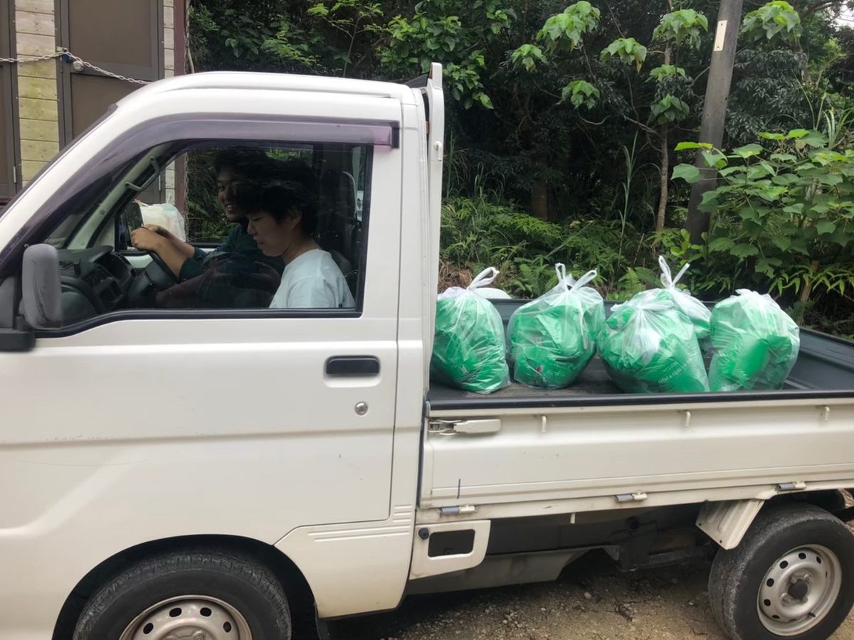 The waste bags are carted off and incinerated.