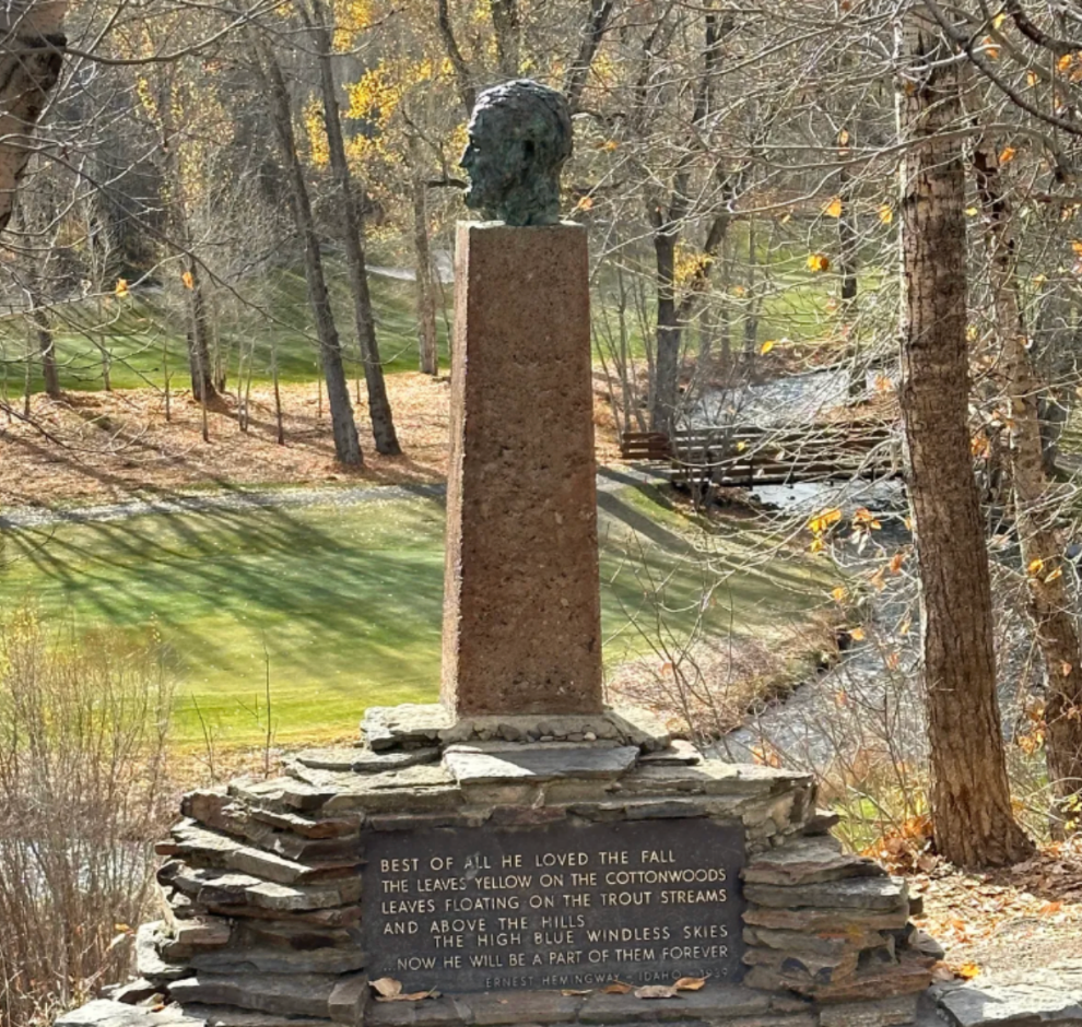 The sculpture, by Robert Berks, was dedicated in 1966 on Hemingway’s birthday, July 21.