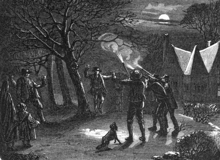 Evil spirits are driven away with guns.