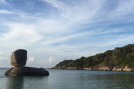 Blue skies over Boulder Bay.