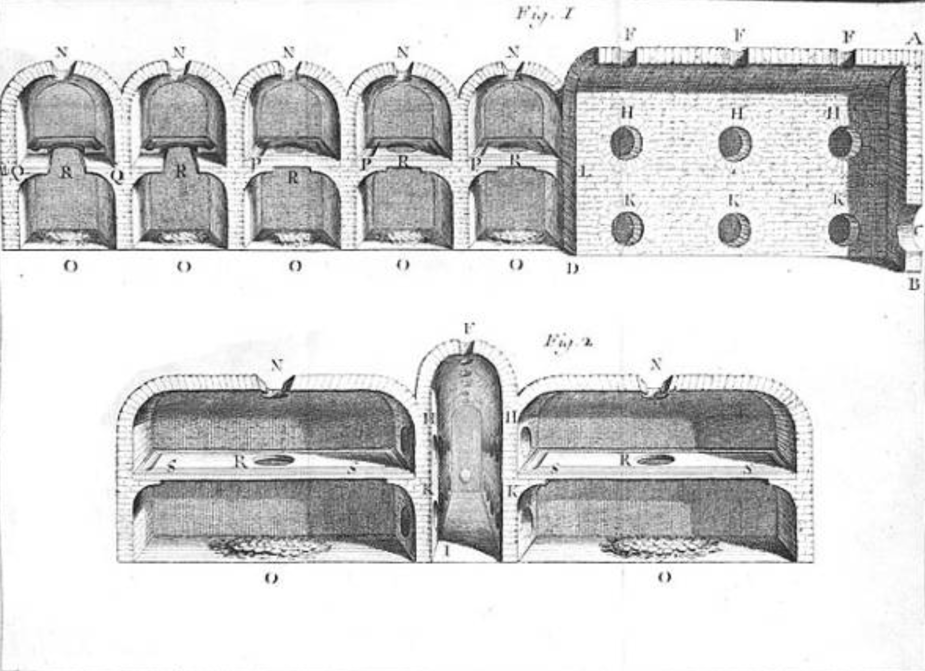 A diagram of the egg incubators by French entomologist René Antoine Ferchault de Réaumur.