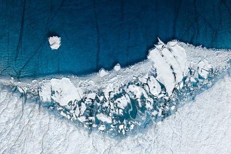 Greenland's melting ice from above. 