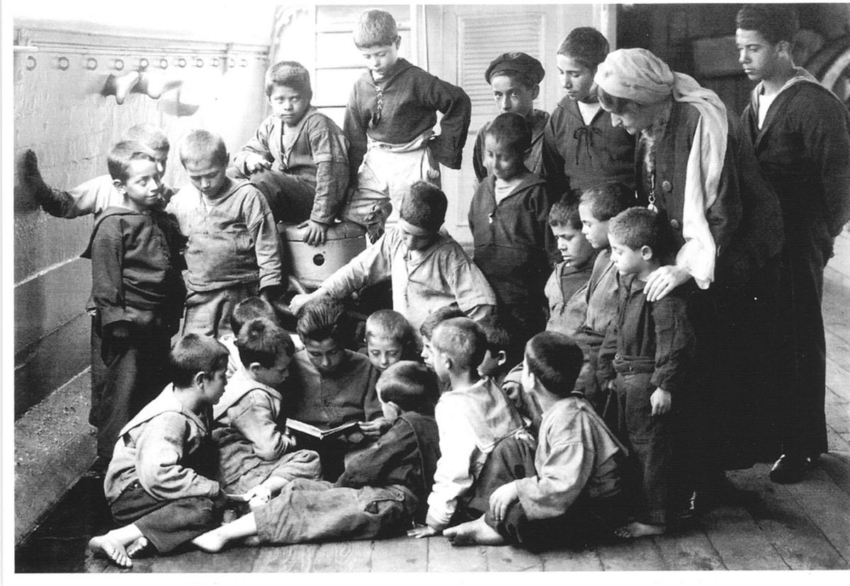 Reading lessons aboard <em>Caracciolo</em>.