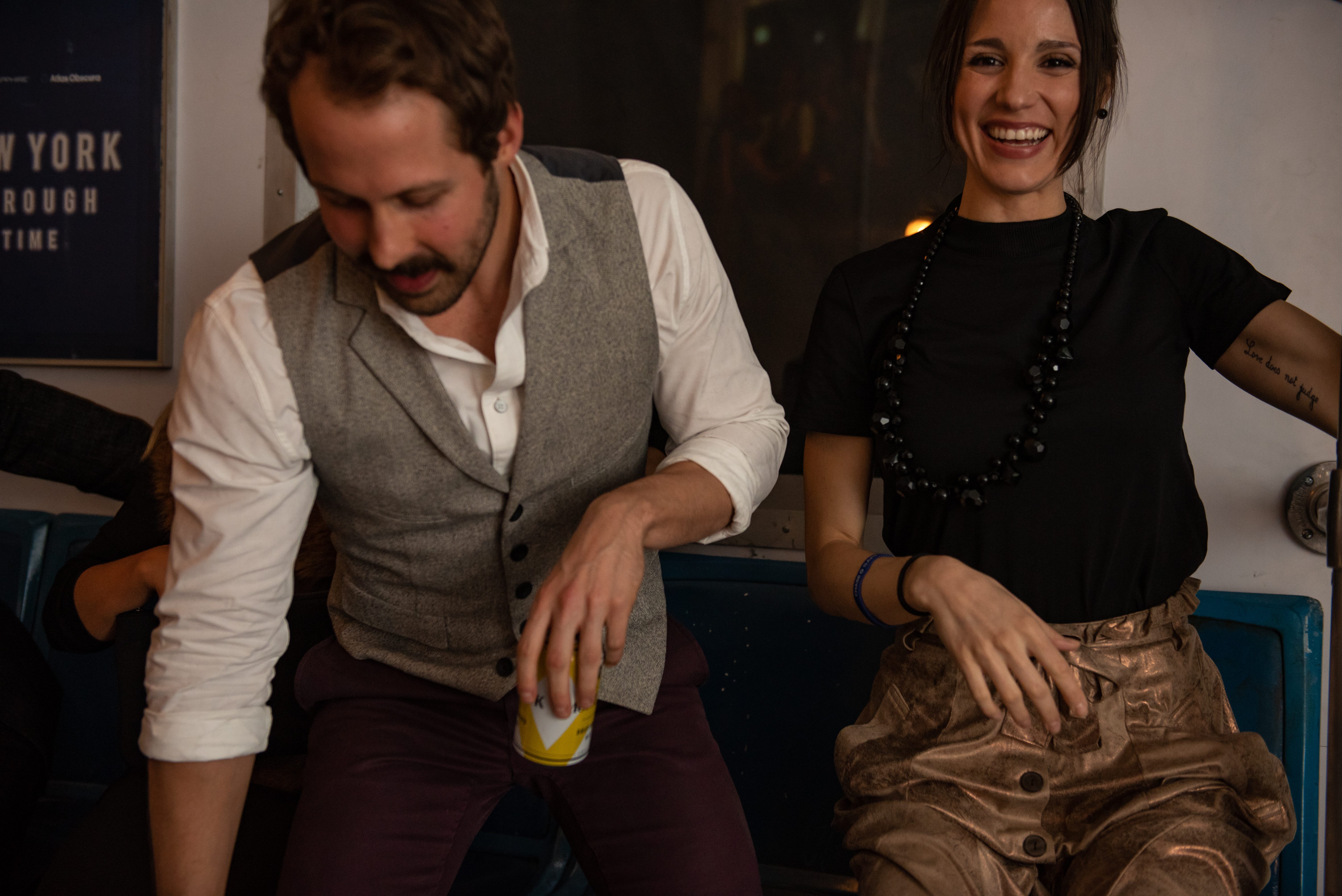 Guests get playful in the photo booth.