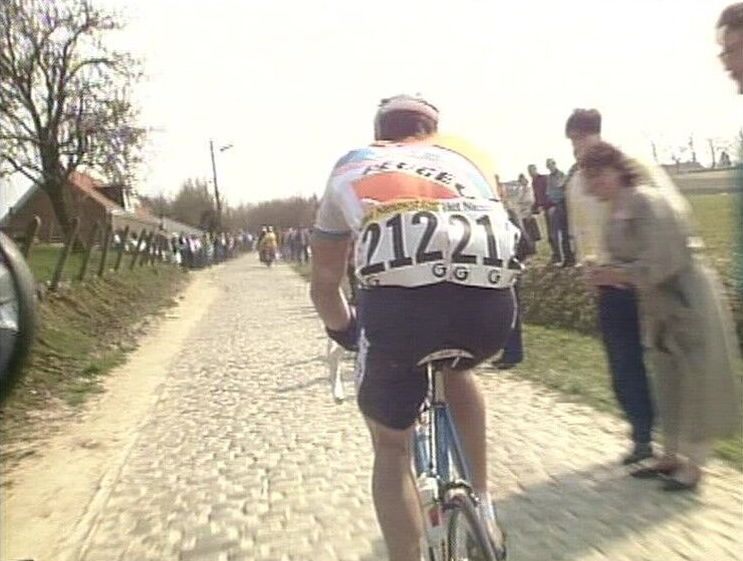 A pear tree along the Tour of Flanders route, filmed in 1988.