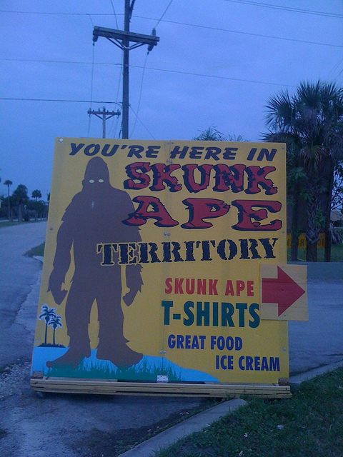 A sign directs visitors to "SKUNK APE TERRITORY."