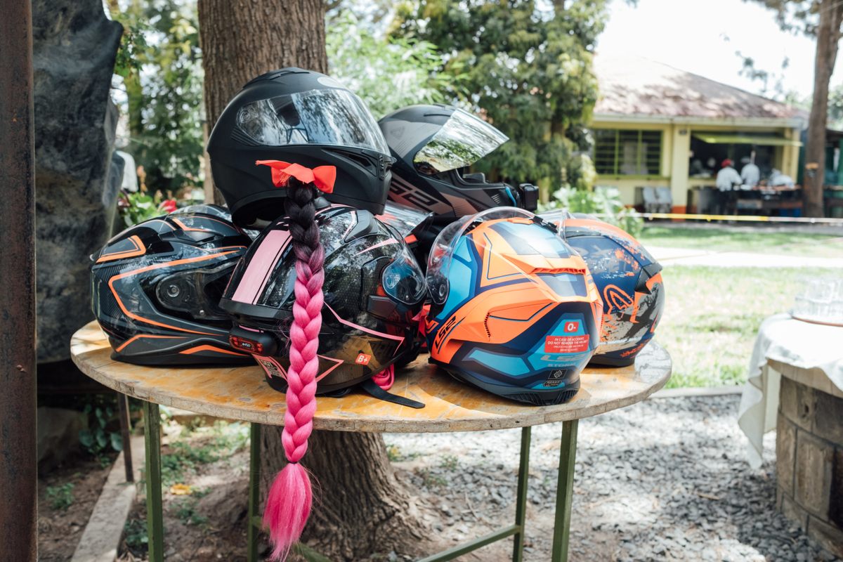 Braids attached to helmets or riders wearing tutu skirts are feminine touches a few of the members like to add to their riding gear to stand out as female riders.