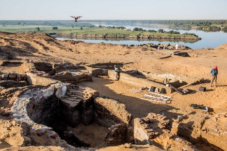 The excavation site, on the eastern bank of the Nile.