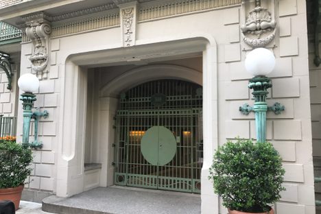 Entrance to one of the buildings