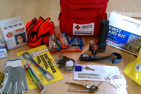A grab-and-go earthquake survival kit.