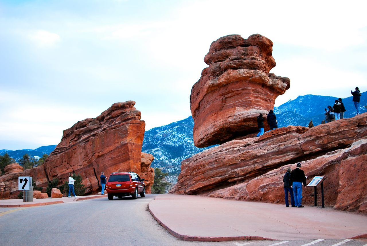 Despite appearances, it is safe to drive by Balanced Rock in Colorado Springs.