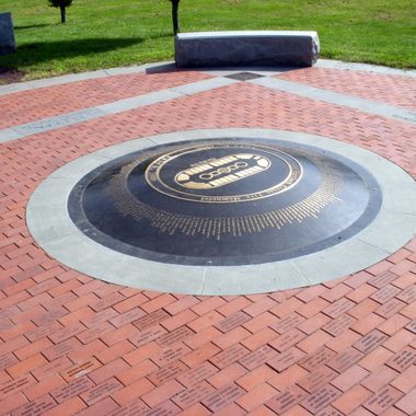 The centerpiece of the Hartford Circus Fire Memorial, where the middle tent post stood.