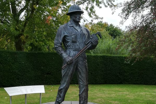 The statue in its current location at Rufford.