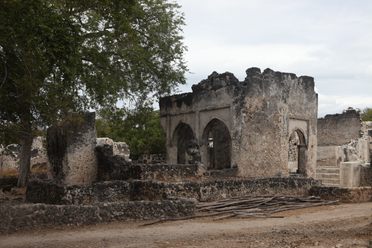 Songo Mnara的废墟。
