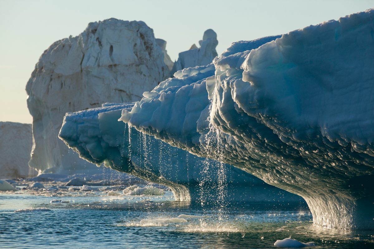 A glacier melts in Disko Bay, near Ilulissat, Greenland.