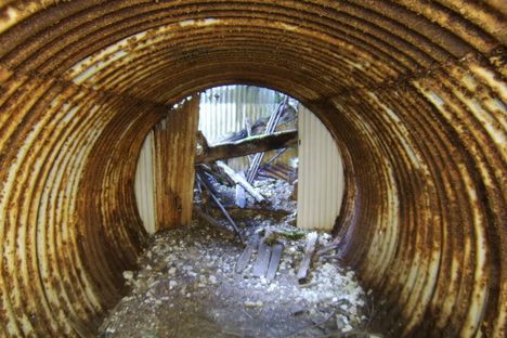 An abandoned bunker.