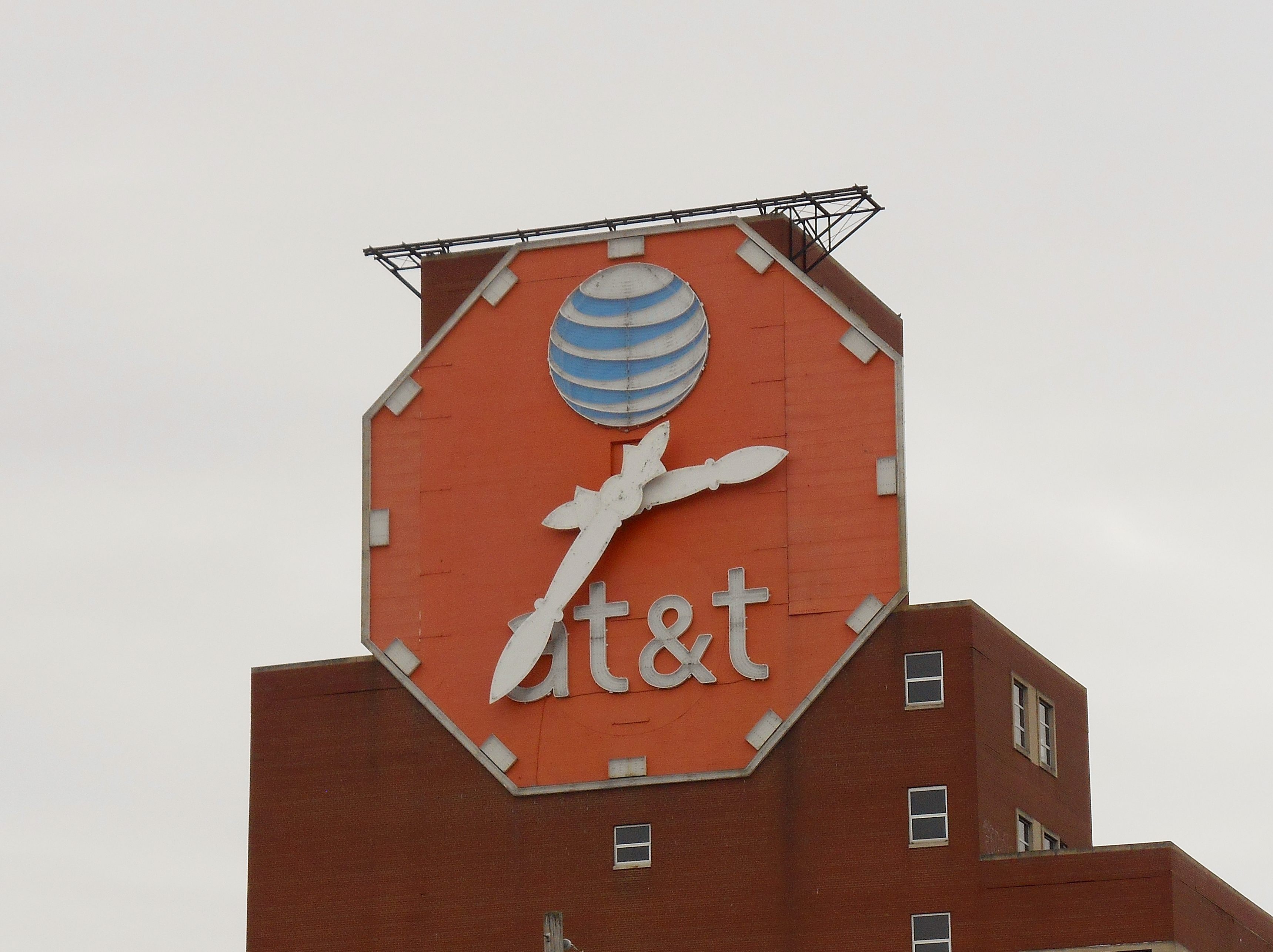 Duquesne Brewery Clock, now with AT&T logo.