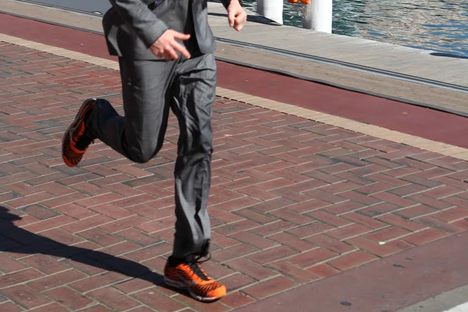 Matt Whitaker setting his record at the Blackmores Sydney Marathon.