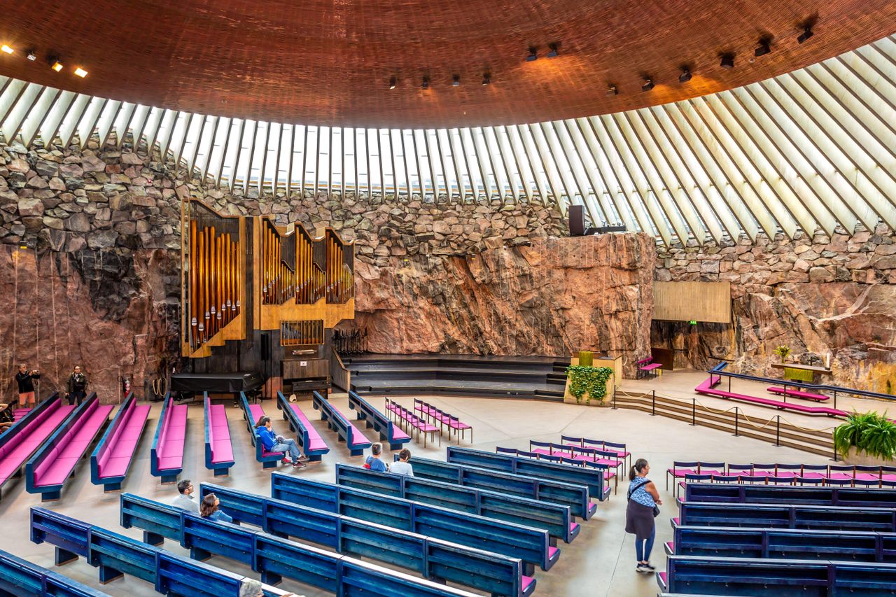 Below the bustling streets of Helsinki, Temppeliaukio Church is one of several subterranean sites that attract locals and tourists alike.