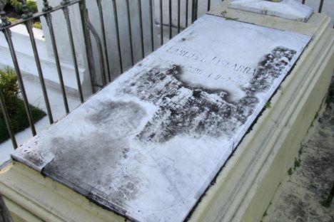 The grave of Carlos Fitzcarrald in Iquitos, Peru