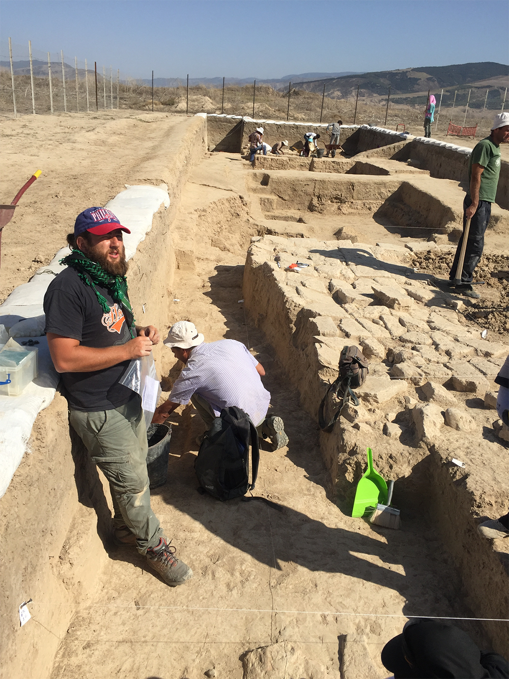 Excavations underway on the hilltop fort overlooking Gokche. Such a fort would have contained more than 500 soldiers.