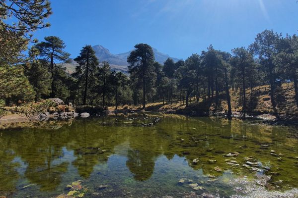 View of the pond and the volcano