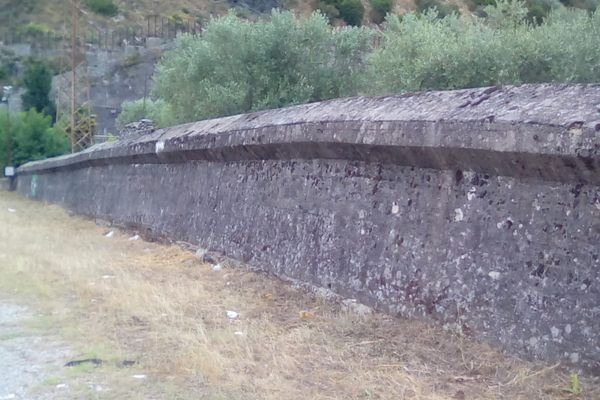 The massive anti tank wall is the most prominant of the remaining fortifications.