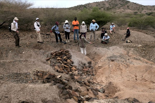Students in a new paleoanthropology master’s program—co-led by the Turkana Basin Institute and Turkana University College—visit Kenya's Kokiselei archaeological site.