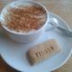 Salep milk and a biscuit.
