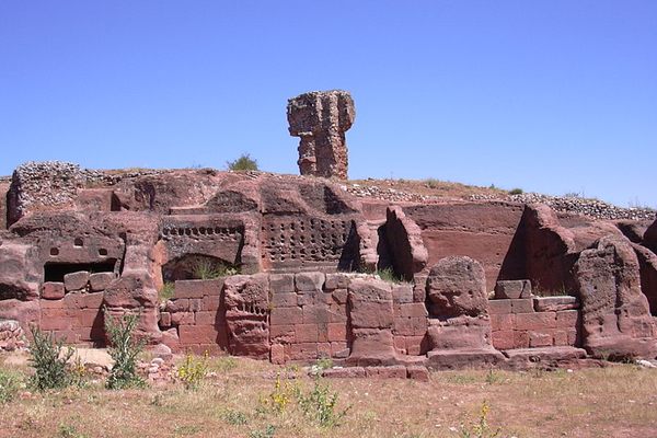 Rock-cut houses.