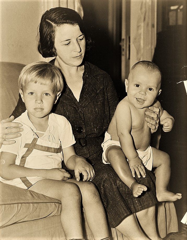 Celia Cooney with her sons Pat and Edward in 1936.