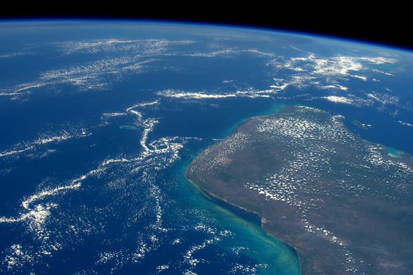 A view of the Chicxulub impact site from space.