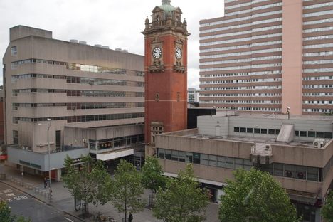 The clock tower of the old Nottingham Victoria Station