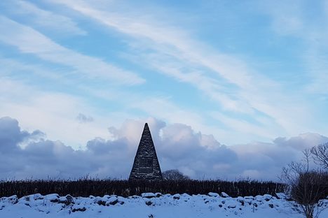 Austrått pyramid during winter.