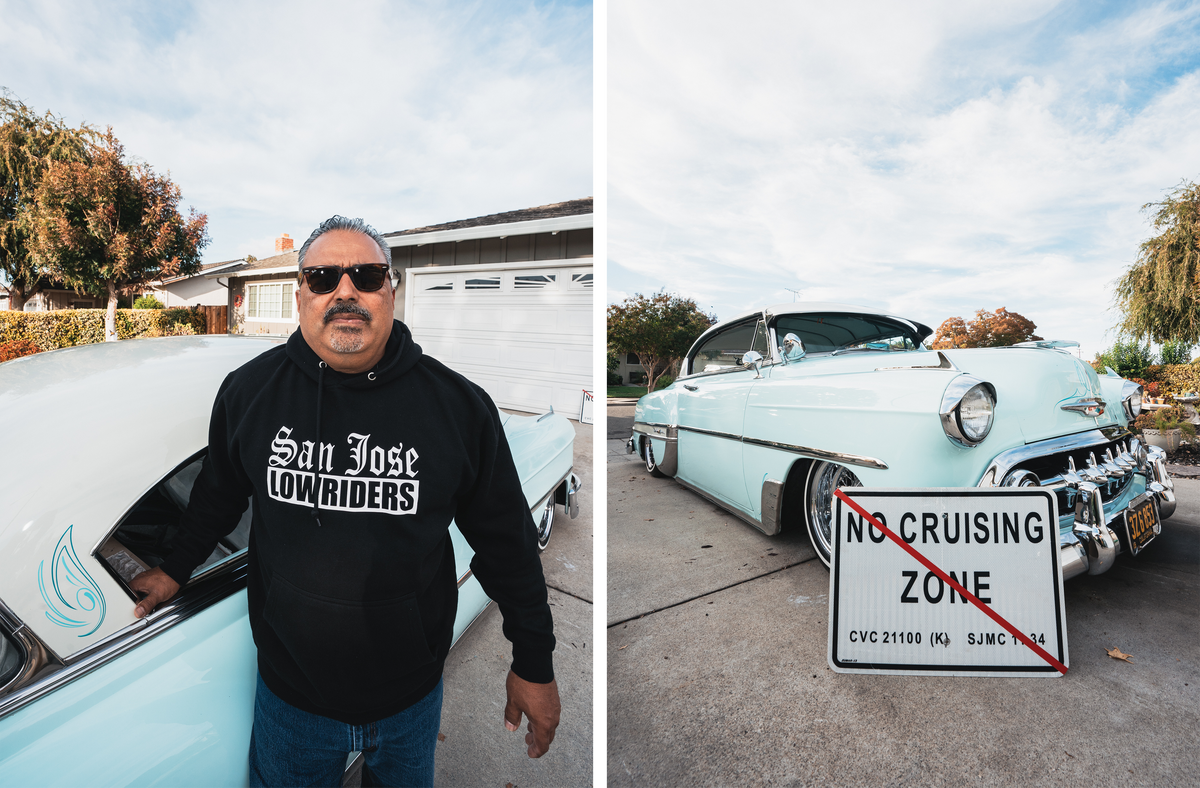 David Polanco, pictured with his '53 Chevy Bel Air, grew up in the lowrider culture of the 1970s and '80s. Now as president of the United Lowrider Council of San Jose, he is helping to repeal no cruising ordinances throughout California.