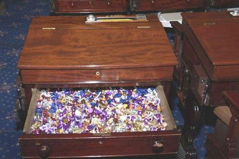 One of the 100 Desks in the U.S. Senate Chamber Is Full of Candy