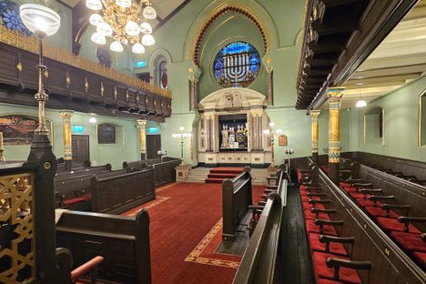 The interior of the restored synagogue.