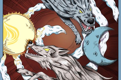 In Norse mythology, the wolves Sköll and Hati were hungry for the Sun and Moon.