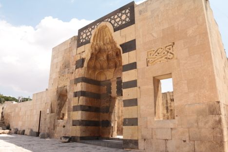 The palace entrance inside the Citadel of Aleppo.